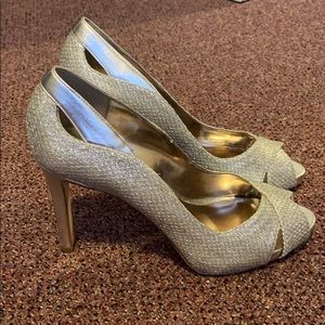Alfani Silver Peep Toe Heel size 7M